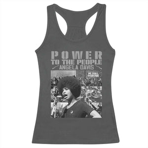 Power To The People Racerback Tank Top Black History Angela Davis Black Panther Party TS10 Dark Heather Print Your Wear