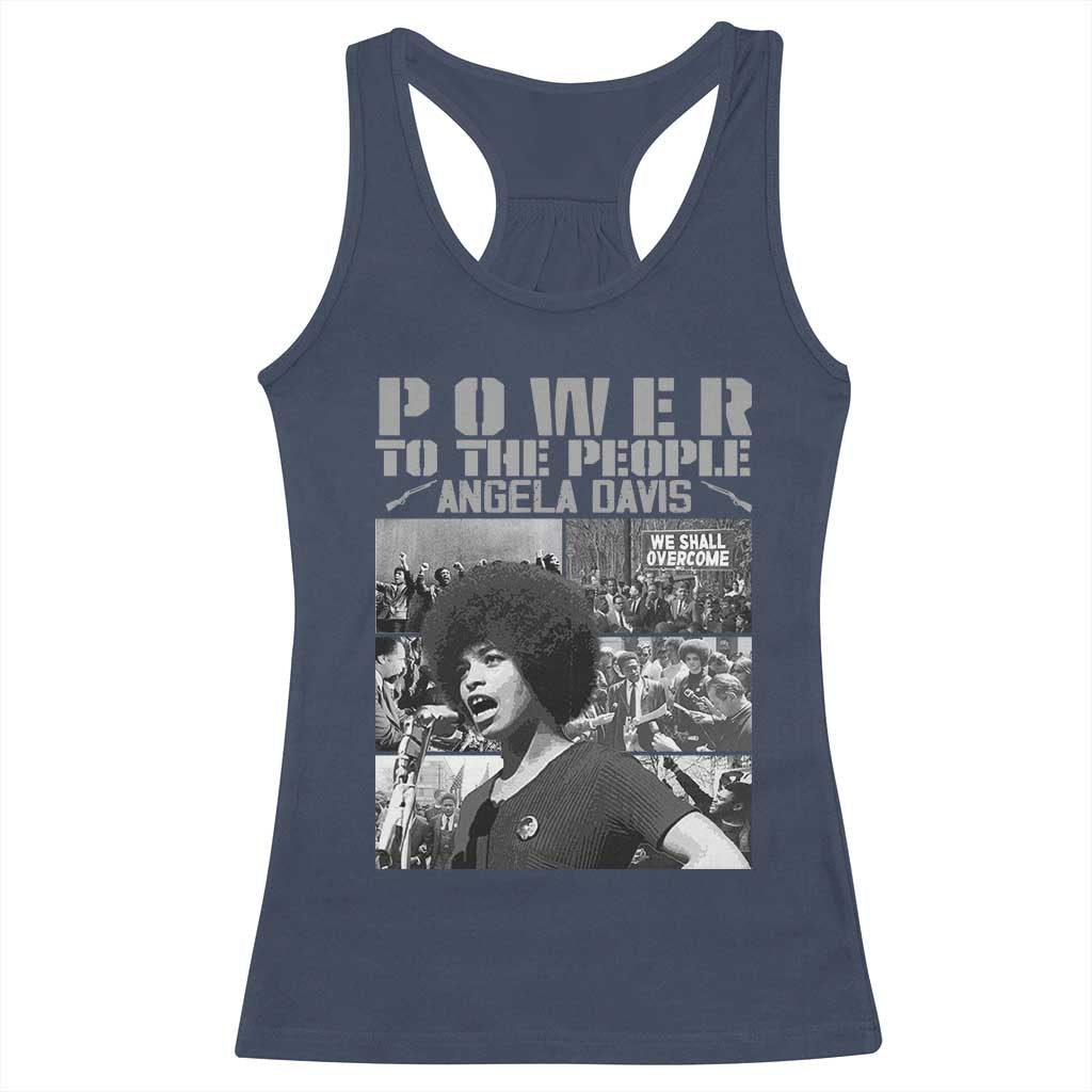 Power To The People Racerback Tank Top Black History Angela Davis Black Panther Party TS10 Navy Print Your Wear