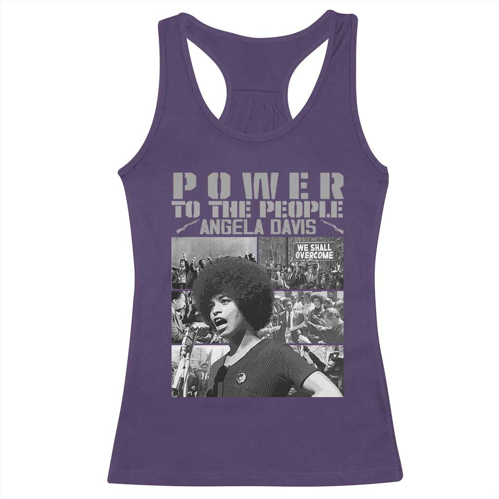 Power To The People Racerback Tank Top Black History Angela Davis Black Panther Party TS10 Purple Print Your Wear