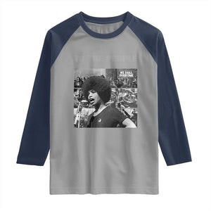 Power To The People Raglan Shirt Black History Angela Davis Black Panther Party TS10 Sport Gray Navy Print Your Wear