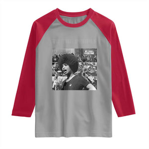 Power To The People Raglan Shirt Black History Angela Davis Black Panther Party TS10 Sport Gray Red Print Your Wear