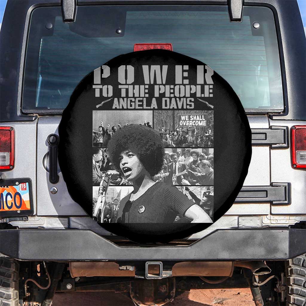 Power To The People Spare Tire Cover Black History Angela Davis Black Panther Party TS10 No hole Black Print Your Wear