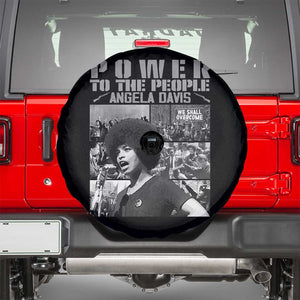 Power To The People Spare Tire Cover Black History Angela Davis Black Panther Party TS10 Black Print Your Wear