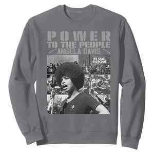 Power To The People Sweatshirt Black History Angela Davis Black Panther Party TS10 Charcoal Print Your Wear