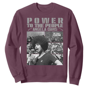Power To The People Sweatshirt Black History Angela Davis Black Panther Party TS10 Maroon Print Your Wear