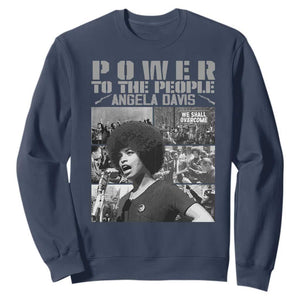 Power To The People Sweatshirt Black History Angela Davis Black Panther Party TS10 Navy Print Your Wear