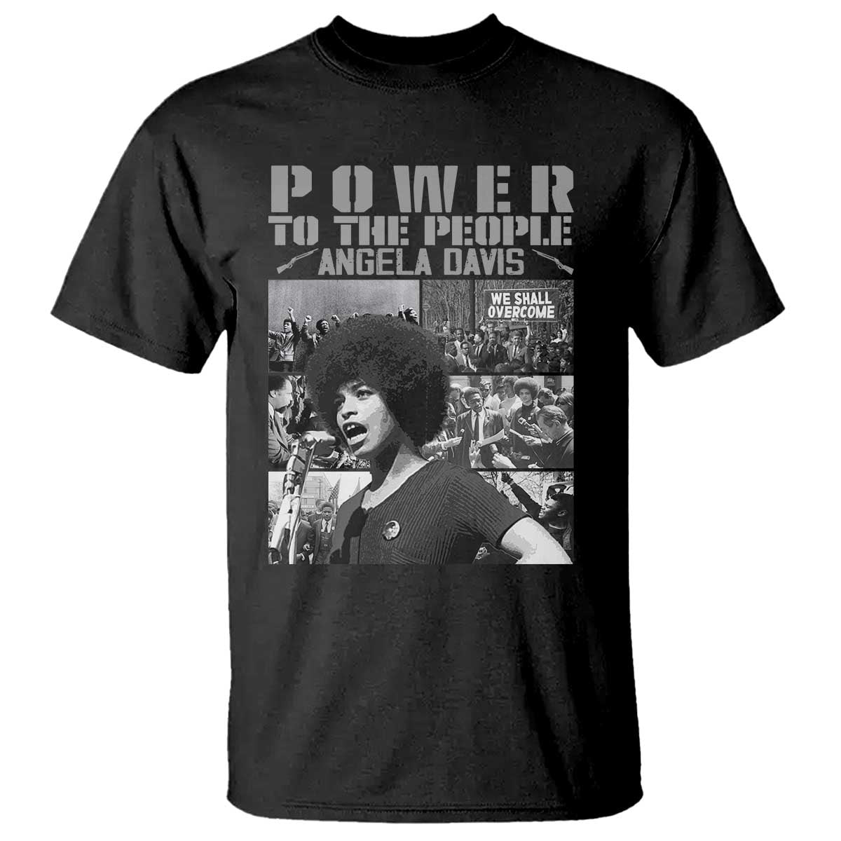 Power To The People T Shirt Black History Angela Davis Black Panther Party - Print Your Wear
