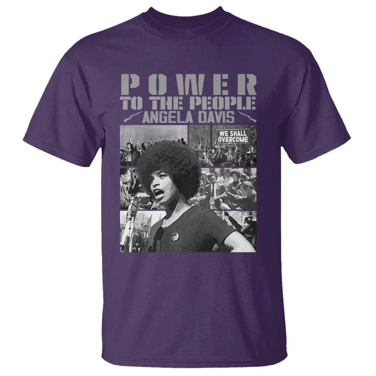 Power To The People T Shirt Black History Angela Davis Black Panther Party TS10 Purple Print Your Wear