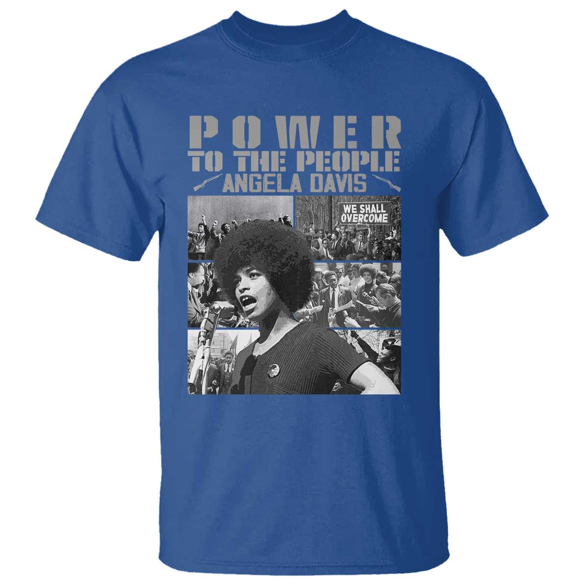 Power To The People T Shirt Black History Angela Davis Black Panther Party TS10 Royal Blue Print Your Wear