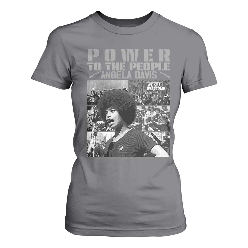Power To The People T Shirt For Women Black History Angela Davis Black Panther Party TS10 Charcoal Print Your Wear