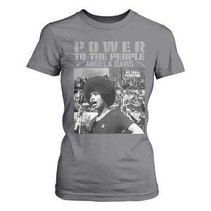 Power To The People T Shirt For Women Black History Angela Davis Black Panther Party TS10 Charcoal Print Your Wear