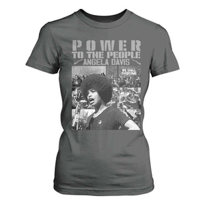 Power To The People T Shirt For Women Black History Angela Davis Black Panther Party TS10 Dark Heather Print Your Wear