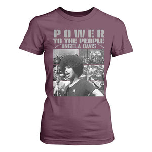 Power To The People T Shirt For Women Black History Angela Davis Black Panther Party TS10 Maroon Print Your Wear