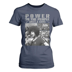 Power To The People T Shirt For Women Black History Angela Davis Black Panther Party TS10 Navy Print Your Wear