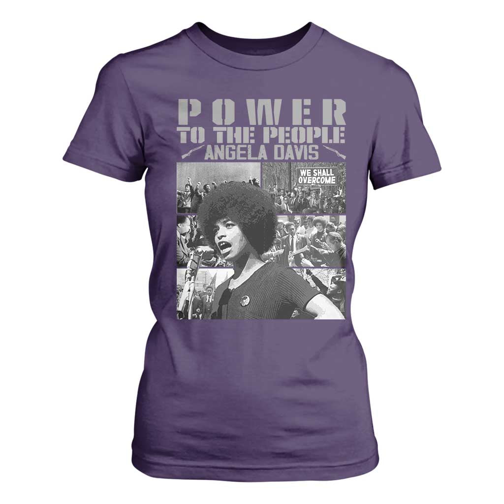 Power To The People T Shirt For Women Black History Angela Davis Black Panther Party TS10 Purple Print Your Wear