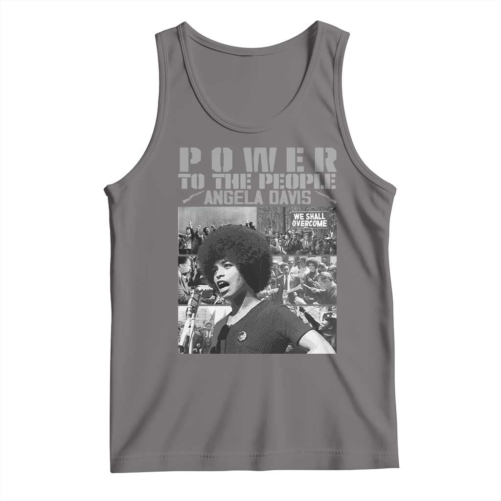 Power To The People Tank Top Black History Angela Davis Black Panther Party TS10 Deep Heather Print Your Wear