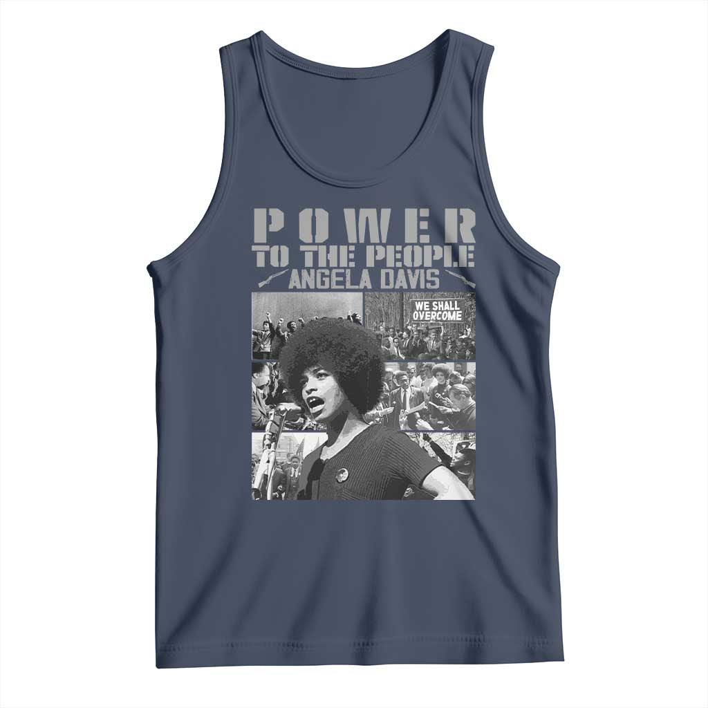 Power To The People Tank Top Black History Angela Davis Black Panther Party TS10 Navy Print Your Wear