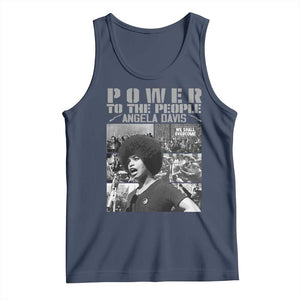 Power To The People Tank Top Black History Angela Davis Black Panther Party TS10 Navy Print Your Wear