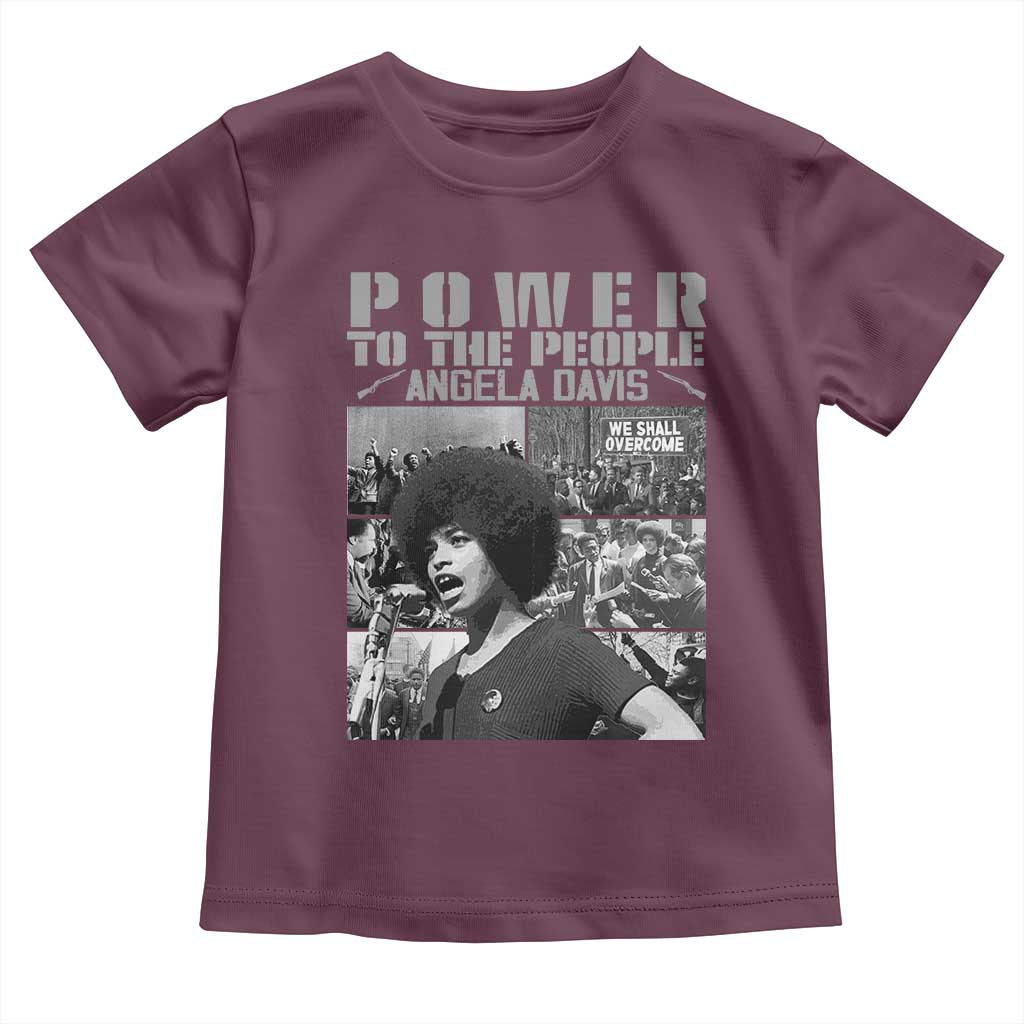 Power To The People Toddler T Shirt Black History Angela Davis Black Panther Party TS10 Maroon Print Your Wear