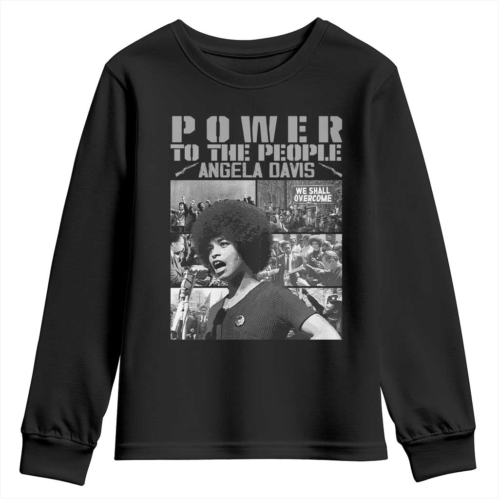 Power To The People Youth Sweatshirt Black History Angela Davis Black Panther Party TS10 Black Print Your Wear