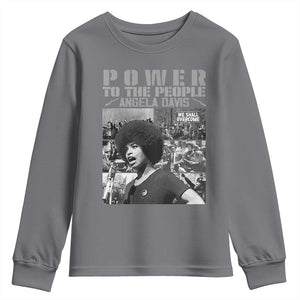 Power To The People Youth Sweatshirt Black History Angela Davis Black Panther Party TS10 Charcoal Print Your Wear