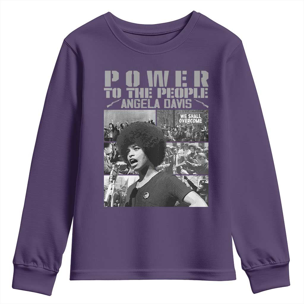 Power To The People Youth Sweatshirt Black History Angela Davis Black Panther Party TS10 Purple Print Your Wear