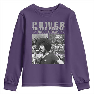 Power To The People Youth Sweatshirt Black History Angela Davis Black Panther Party TS10 Purple Print Your Wear