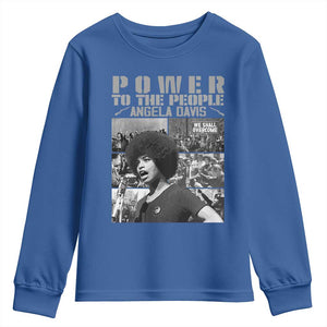 Power To The People Youth Sweatshirt Black History Angela Davis Black Panther Party TS10 Royal Blue Print Your Wear