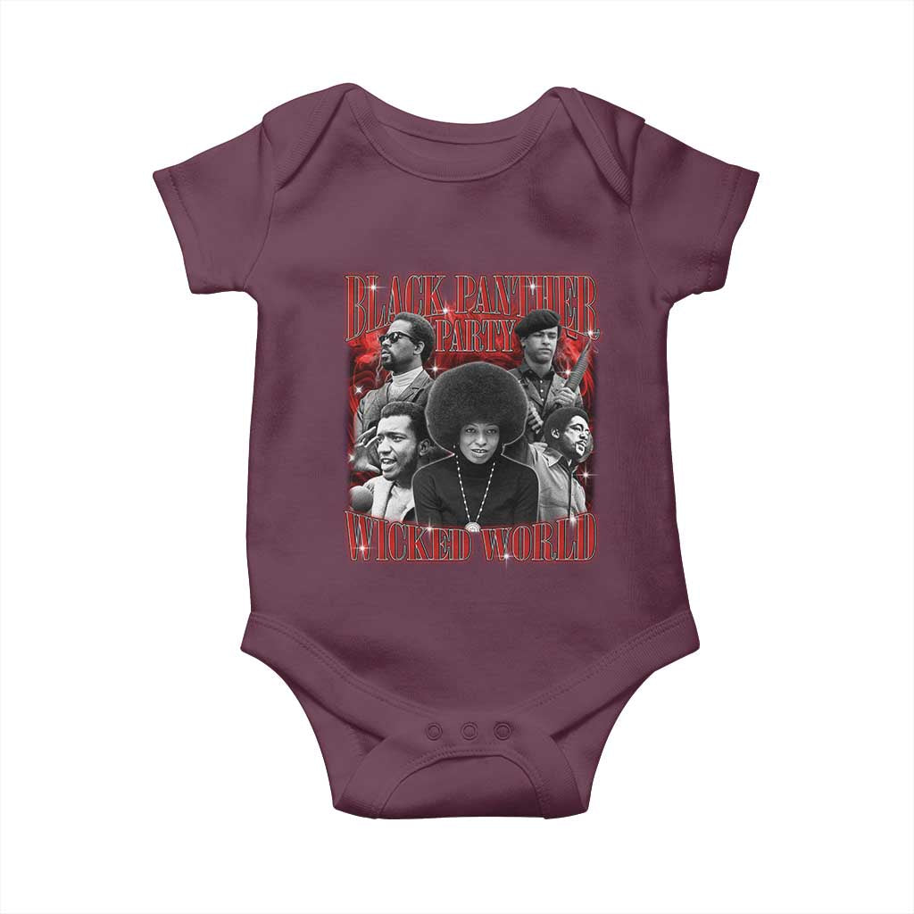 Black Panther Party Baby Onesie Black History Month TS10 Maroon Print Your Wear