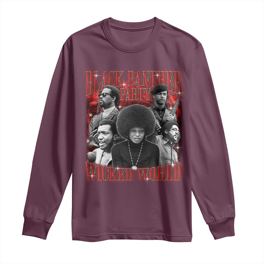 Black Panther Party Long Sleeve Shirt Black History Month TS10 Maroon Print Your Wear