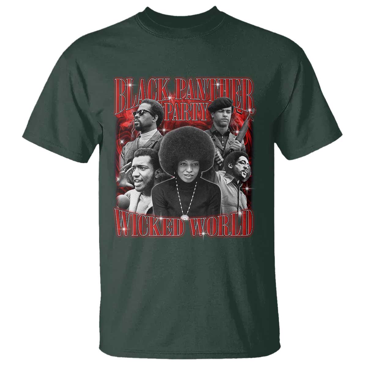 Black Panther Party T Shirt Black History Month TS10 Dark Forest Green Print Your Wear