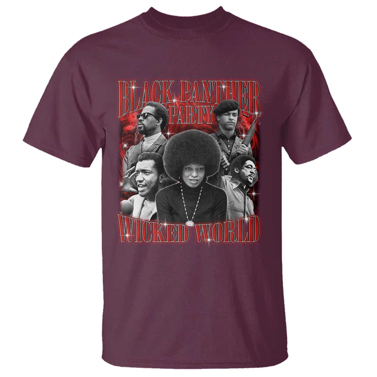 Black Panther Party T Shirt Black History Month TS10 Maroon Print Your Wear