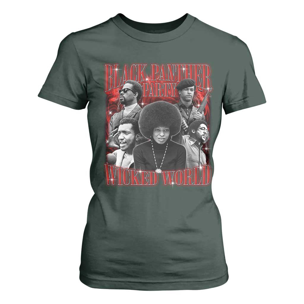 Black Panther Party T Shirt For Women Black History Month TS10 Dark Forest Green Print Your Wear