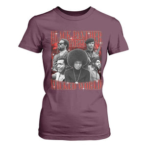 Black Panther Party T Shirt For Women Black History Month TS10 Maroon Print Your Wear