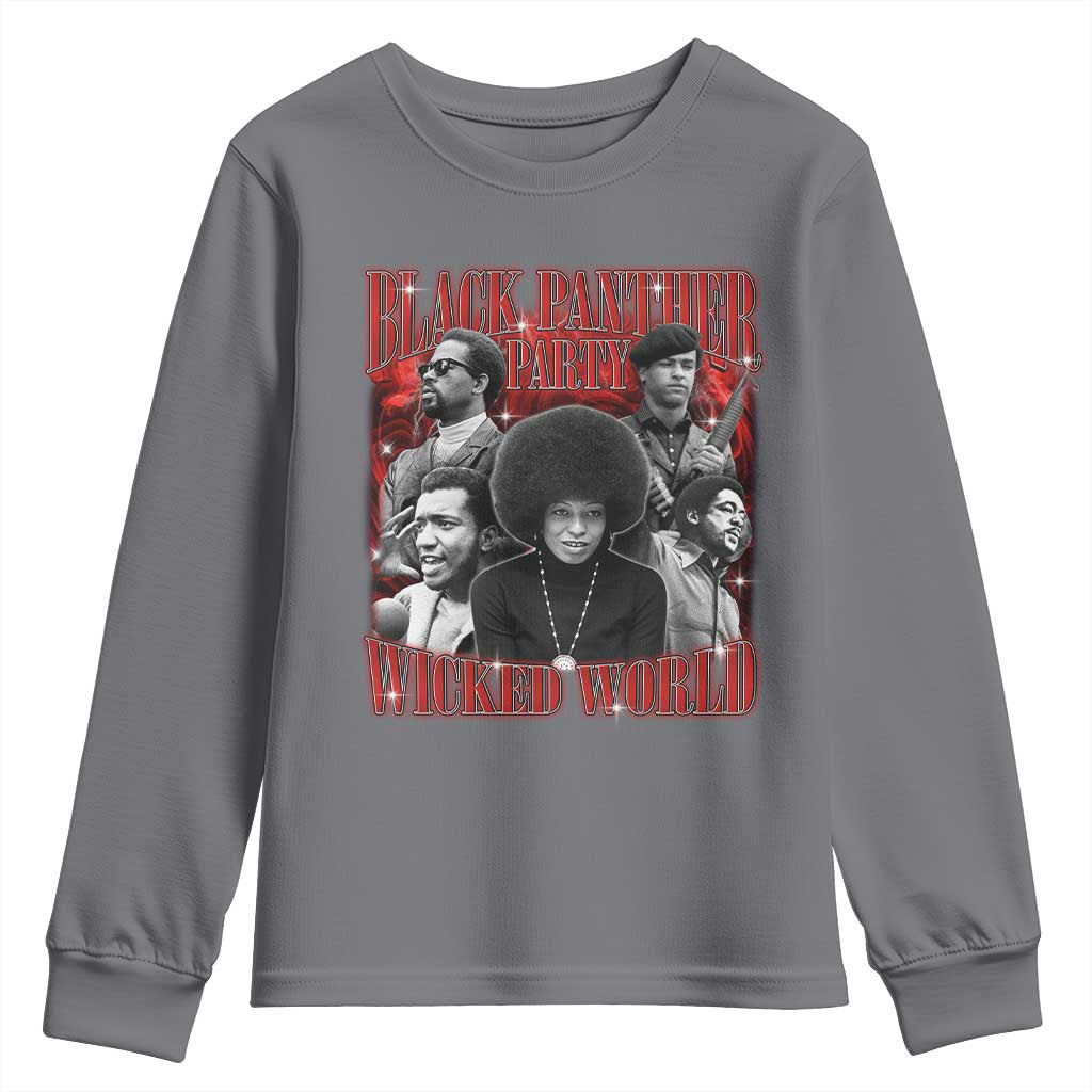 Black Panther Party Youth Sweatshirt Black History Month TS10 Charcoal Print Your Wear
