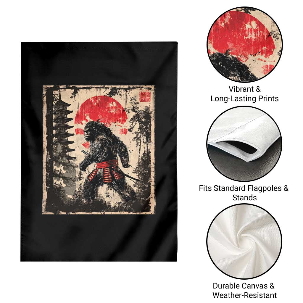 Samurai Bigfoot Garden Flag Japanese Vintage Sasquatch Graphic Ukiyo-e Art Funny TS10 Print Your Wear