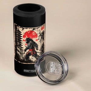 Samurai Bigfoot 4 in 1 Can Cooler Tumbler Japanese Vintage Sasquatch Graphic Ukiyo-e Art Funny TS10 Print Your Wear