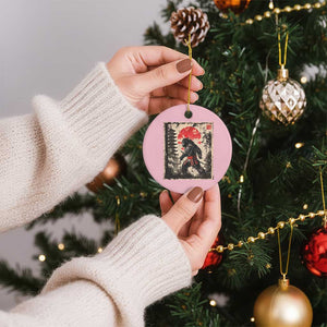 Samurai Bigfoot Ceramic Ornament Japanese Vintage Sasquatch Graphic Ukiyo-e Art Funny TS10 1pc Light Pink Print Your Wear
