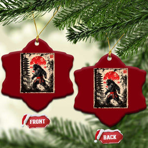 Samurai Bigfoot Ceramic Ornament Japanese Vintage Sasquatch Graphic Ukiyo-e Art Funny TS10 Print Your Wear