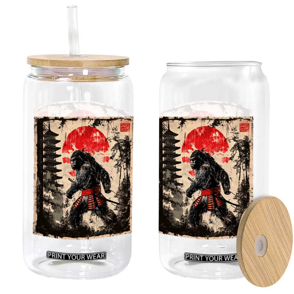 Samurai Bigfoot Glass Can Japanese Vintage Sasquatch Graphic Ukiyo-e Art Funny TS10 Print Your Wear