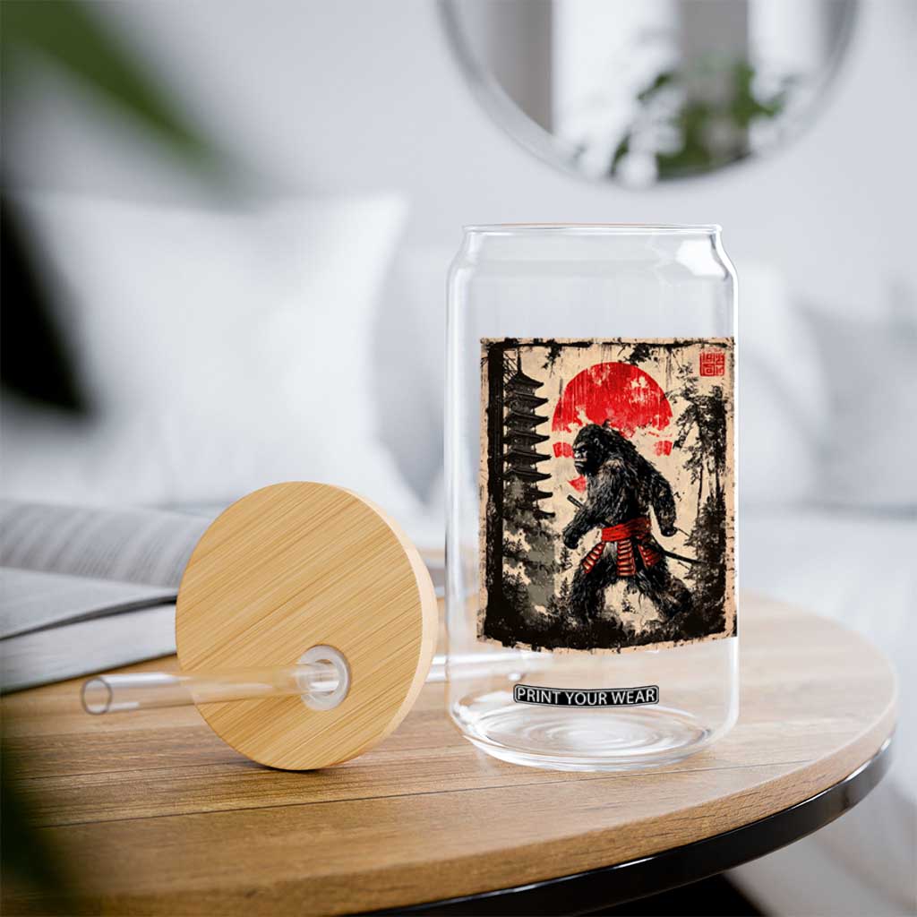Samurai Bigfoot Glass Can Japanese Vintage Sasquatch Graphic Ukiyo-e Art Funny TS10 Print Your Wear