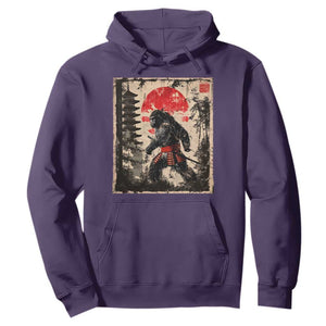Samurai Bigfoot Hoodie Japanese Vintage Sasquatch Graphic Ukiyo-e Art Funny TS10 Purple Print Your Wear