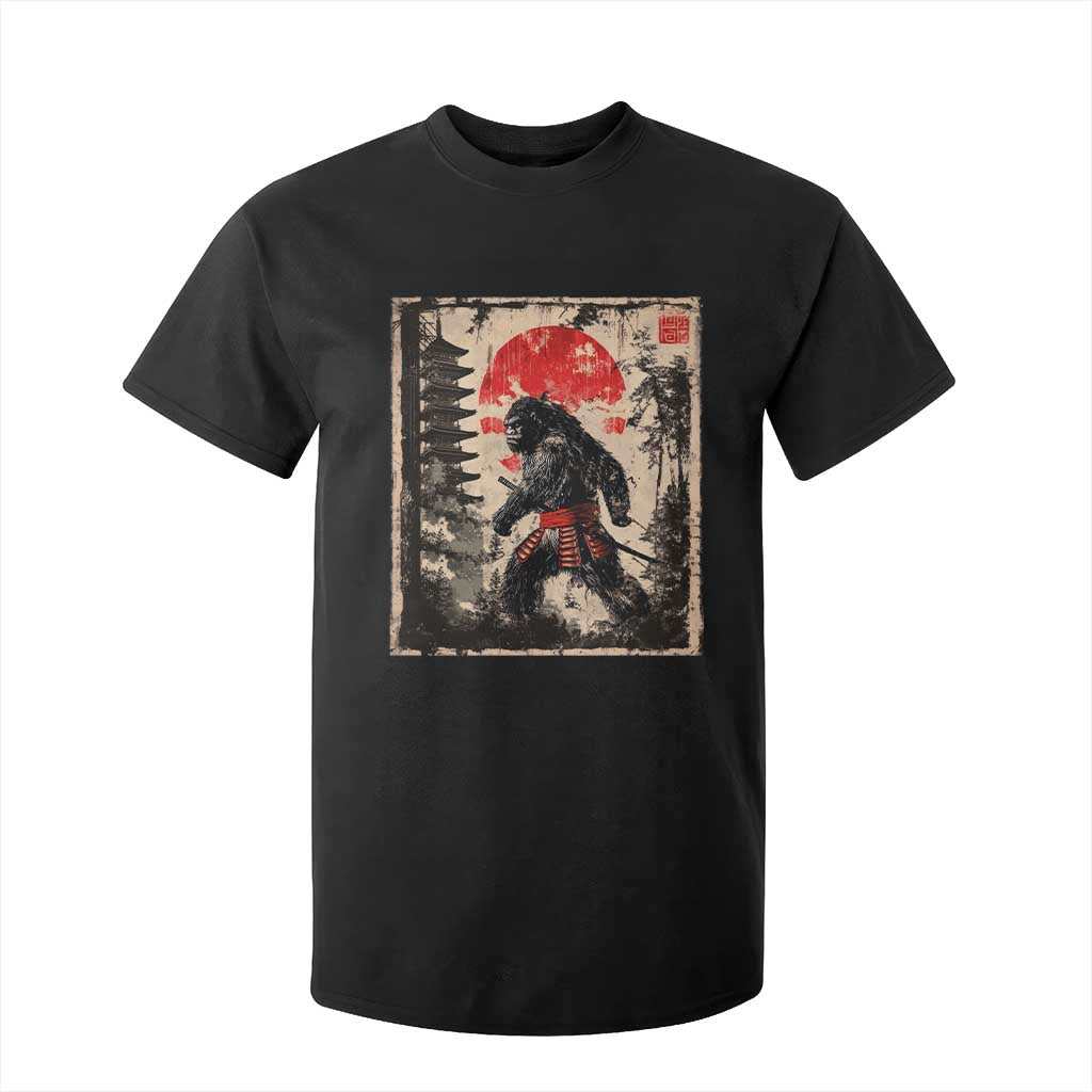 Samurai Bigfoot T Shirt For Kid Japanese Vintage Sasquatch Graphic Ukiyo-e Art Funny TS10 Black Print Your Wear