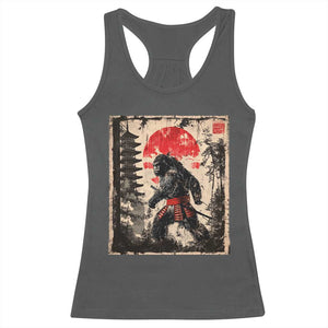 Samurai Bigfoot Racerback Tank Top Japanese Vintage Sasquatch Graphic Ukiyo-e Art Funny TS10 Dark Heather Print Your Wear