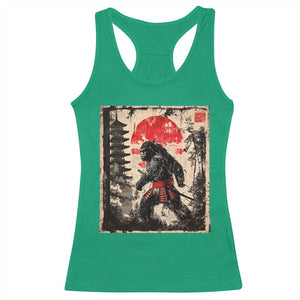 Samurai Bigfoot Racerback Tank Top Japanese Vintage Sasquatch Graphic Ukiyo-e Art Funny TS10 Irish Green Print Your Wear