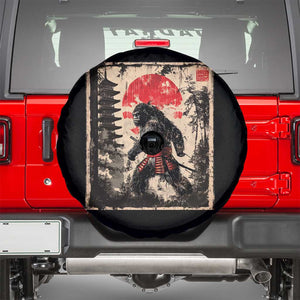 Samurai Bigfoot Spare Tire Cover Japanese Vintage Sasquatch Graphic Ukiyo-e Art Funny TS10 Black Print Your Wear