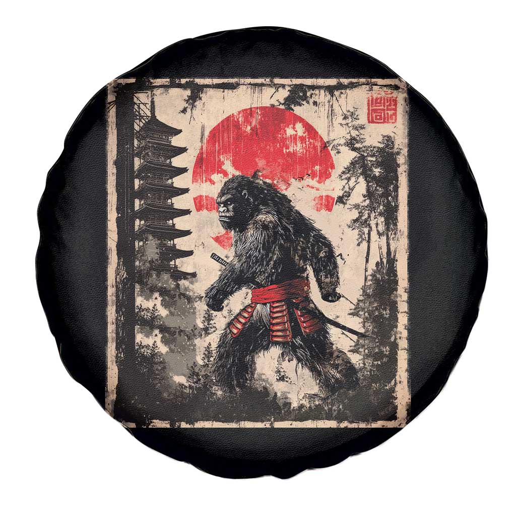 Samurai Bigfoot Spare Tire Cover Japanese Vintage Sasquatch Graphic Ukiyo-e Art Funny TS10 Print Your Wear