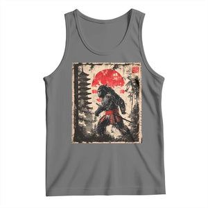 Samurai Bigfoot Tank Top Japanese Vintage Sasquatch Graphic Ukiyo-e Art Funny TS10 Black Heather Print Your Wear