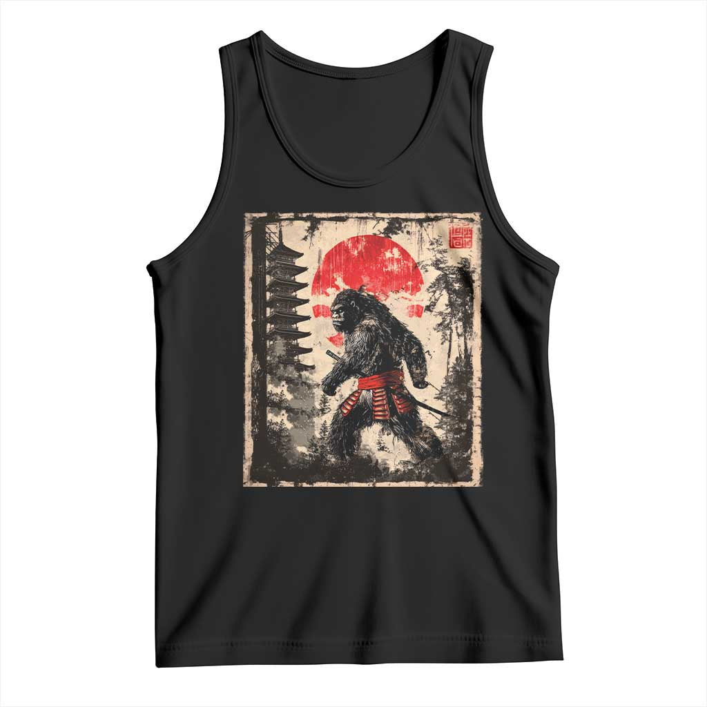 Samurai Bigfoot Tank Top Japanese Vintage Sasquatch Graphic Ukiyo-e Art Funny TS10 Black Print Your Wear