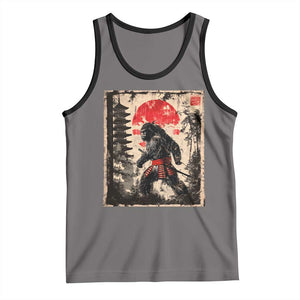 Samurai Bigfoot Tank Top Japanese Vintage Sasquatch Graphic Ukiyo-e Art Funny TS10 Deep Heather Black Print Your Wear